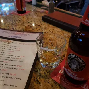 Cider option and some butterscotch schnapps shot concoction.....