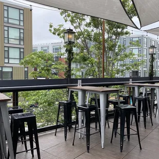 All of the tables are high-tops