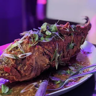 whole fried fish the size of my forearm! this alone could fill you up