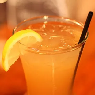 a glass of orange juice