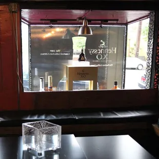the view of the restaurant through the window