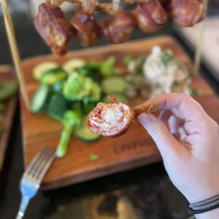 Bacon wrapped shrimp