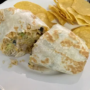 Fried chicken burrito