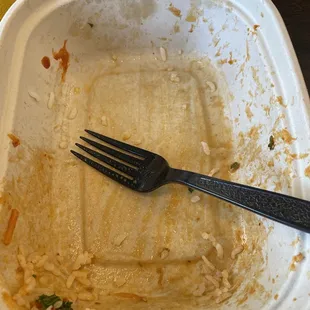 This was pork on white rice and kale