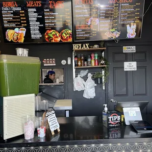 Service area and menu