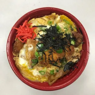 Pork katsudon. Looks promising!