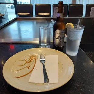 a plate with a fork and knife on it