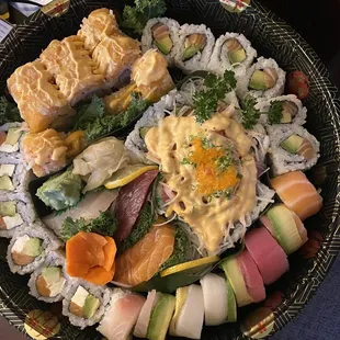 Rainbow roll, Dynamite roll, Alaska Roll, Philadelphia roll, and more!