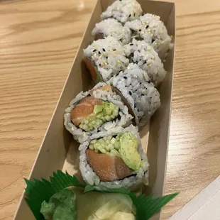 Salmon, avocado, cucumber roll