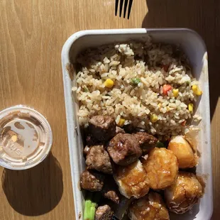 Steak and scallops hibachi