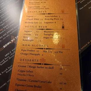Drink menu pt.4