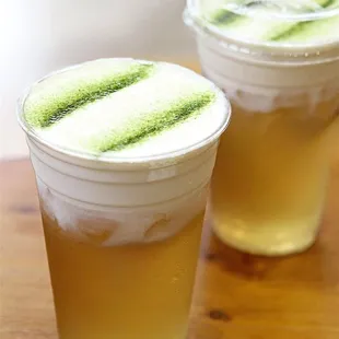 two drinks on a table