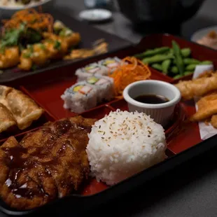 Bento box weekday special (pictured with pork katsu)