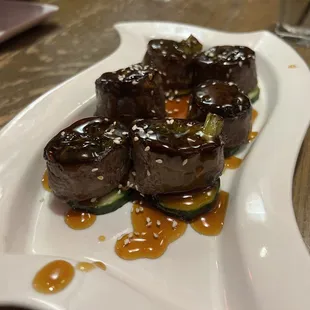 Beef Negimaki - it was ok, veggies inside were kinda mushy but beef was good, a little dry. I wouldn&apos;t order again.