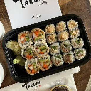 Spicy -- California, Scallop(top) , Yellowtail roll