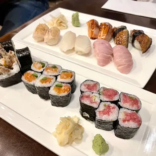 sashimi, sushi, sushi and sashimi, food