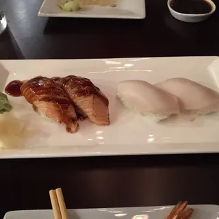 Seared Salmon Belly with Lemon Juice & Sweet Soy