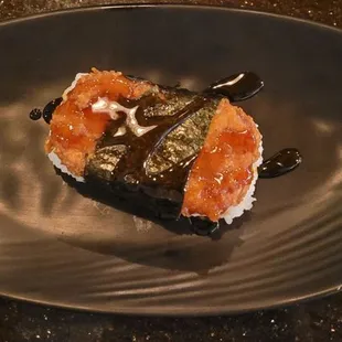 a plate of food on a table