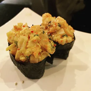 Spicy shrimp nigiri