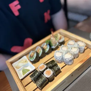 3- Sushi Roll Lunch: Shrimp Tempura, Snow Crab, Salmon.