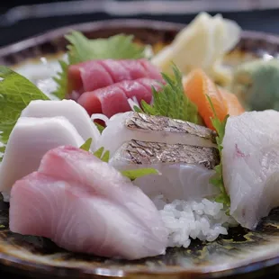 sashimi, sushi, sushi and sashimi, food