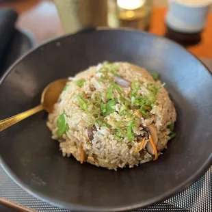 Super delish Crabmeat Fried Rice made with sushi rice!