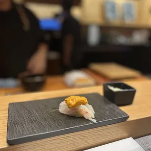 Additional order: botan ebi + uni