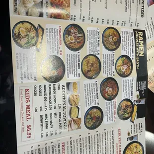 menu, ramen and noodles