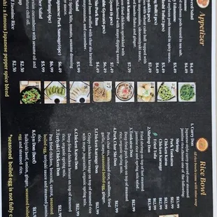 menu