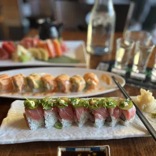 Waikiki Roll and Salmon &amp; Scallop roll. Both delicious but Salmon &amp; Scallop was my favorite. Sauce really makes it