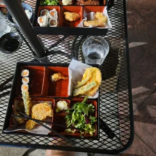 Bento Box of Pork Katsu and Tempura . It was delicious! Probably the best Tempura I&apos;ve ever had.