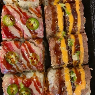a variety of sushi