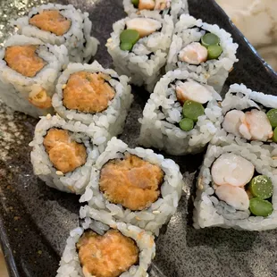 Spicy Yellowtail Roll and Asparagus Shrimp Roll