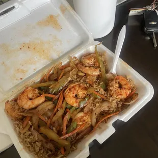 Korean Spicy Pepper Shrimp Bowl (fried rice)