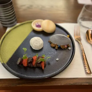 a plate of food on a table