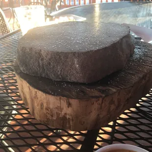 500° stone to cook your meat on. Kinda crazy... but cool
