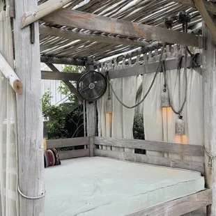 a bed made out of wood