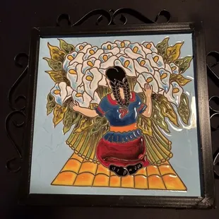 12 by 12 tile in metal frame. Beautiful!