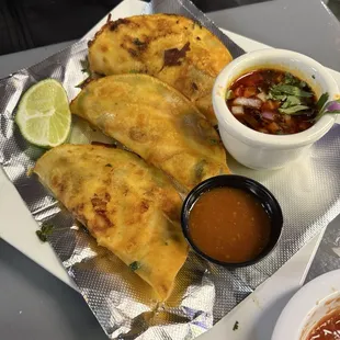 Birria Tacos w/consommé