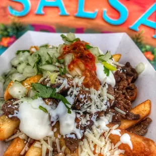 Carne ASADA Fries. Side Menu.