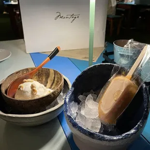 Desert. Coconut ice cream. Thai popcicle.