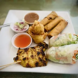 This was what I had, which was the combination appetizer platter. Only $13.95 and more than enough food for me!