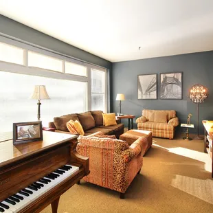 Suite #2 Living Room Area and yes...a piano!