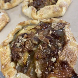 Apple pecan galettes with caramel