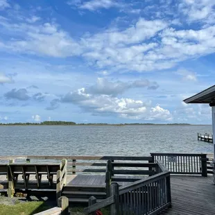 a view of the water from a dock