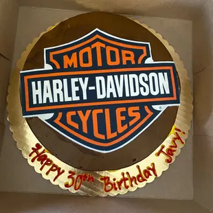 Customized Harley Davidson cake!