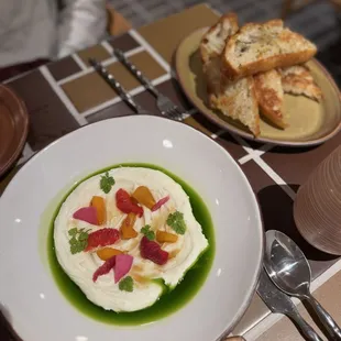 Fresh focaccia + burrata