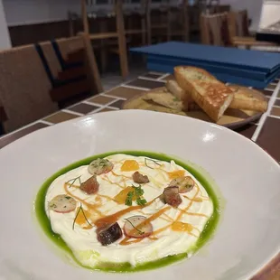 Focaccia with whipped ricotta