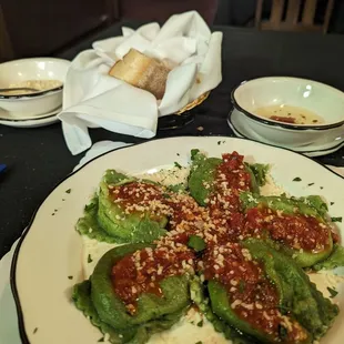 Spinach ravioli.