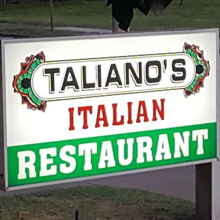 a sign for a restaurant